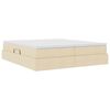 vidaXL Gulta ar uzglabā&scaron;anas vietu un matraci Krēmkrāsa 180 x 200 cm