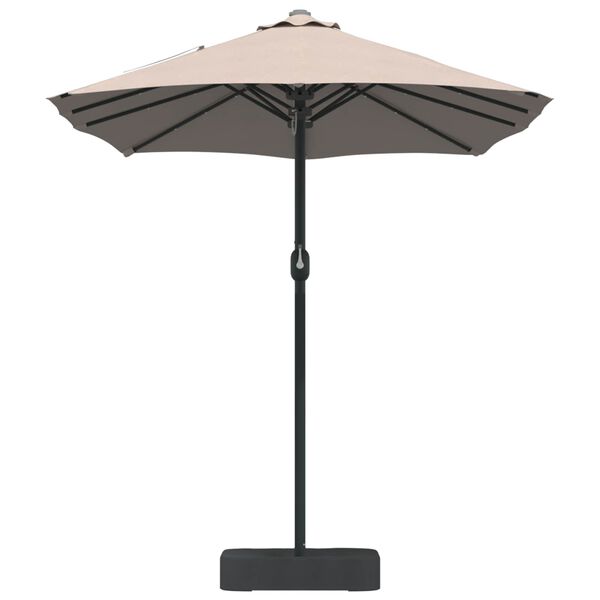 vidaXL Dārza parasols Pelēkbrūna 385 x 209 x 244 cm Poliesters