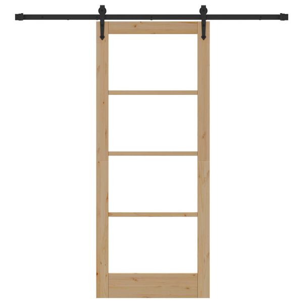 vidaXL Slīdo&scaron;ās durvis Dabīgs un melns 83 x 202 cm