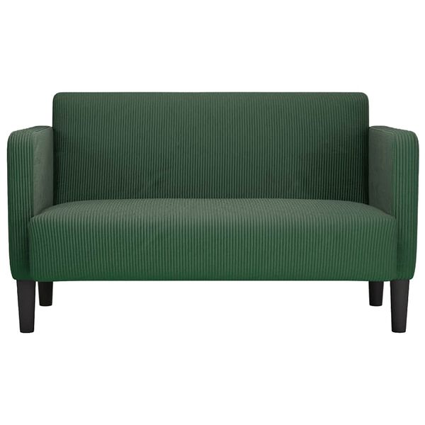 vidaXL Loveseat dīvāns, tum&scaron;i zaļ&scaron;, 109 cm, velveta audums