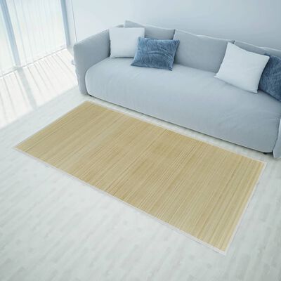 vidaXL paklājs, 100x160 cm, dabīgas krāsas bambuss