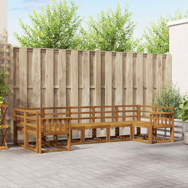 vidaXL Āra dīvānu komplekts 7 pcs Dabiska Cietā akācijas koks