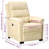 vidaXL atpūtas krēsls, paceļams, krēmkrāsas audums
