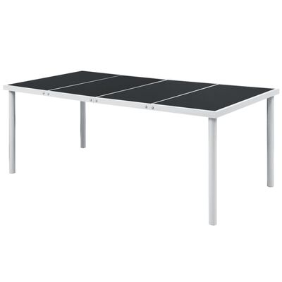 vidaXL dārza galds, 190x90x74 cm, melns tērauds