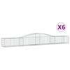 vidaXL arkveida gabiona grozi, 6 gb., 400x50x40/60 cm, cinkota dzelzs