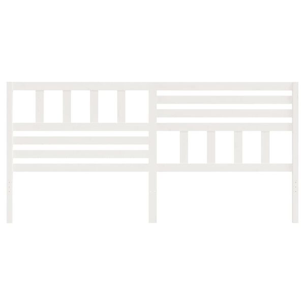 vidaXL gultas galvgalis, balts, 206x4x100 cm, priedes masīvkoks