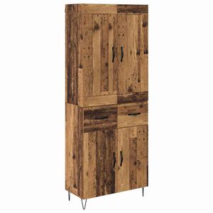vidaXL Augstais skapītis ar atvilktni Vecs koks 69,5 x 34 x 180 cm