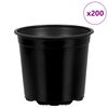 vidaXL Ziedu pods 200 pcs Melna &Oslash; 15 x 13 cm Plastmasa