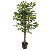 vidaXL mākslīgais citronkoks ar 3 stumbriem, 120 cm, zaļ&scaron;, PP