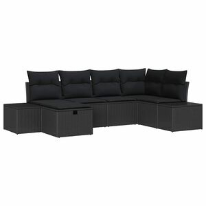 vidaXL Dīvānu komplekts ar spilvenu 6 pcs poliratāns
