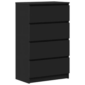 vidaXL kumode, melna, 60x35x98,5 cm, inženierijas koks