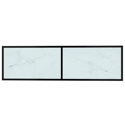 vidaXL TV plaukts, 140x40x40,5 cm, rūdīts stikls, balts marmora raksts