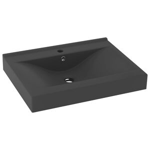 vidaXL izlietne, 60x46 cm, matēta tum&scaron;i pelēka keramika