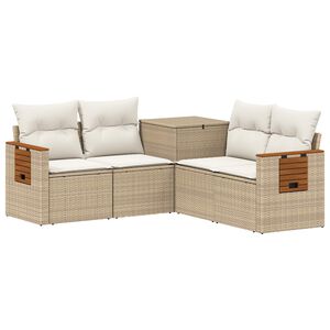 vidaXL Dīvānu komplekts 5 gab. Beige un krēmbalta