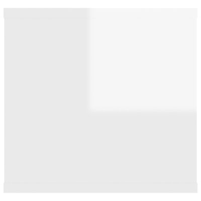 vidaXL sienas plaukts, spīdīgi balts, 102x30x29 cm, skaidu plāksne