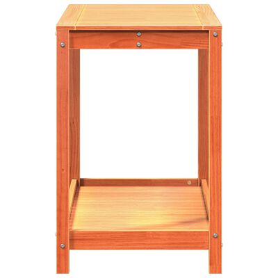 vidaXL stādīšanas galds ar plauktu, vaska brūnas, 108x50x75 cm, priede