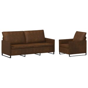 vidaXL Dīvānu komplekts 2 pcs Brūna Mākslīgais zam&scaron;s
