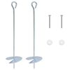 vidaXL Zemes enkurs 2 pcs Sudraba &Oslash;10 x 40 cm Cinkots metāls
