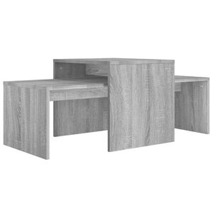vidaXL kafijas galdiņu komplekts, pelēka ozolkoka krāsa, 100x48x40 cm