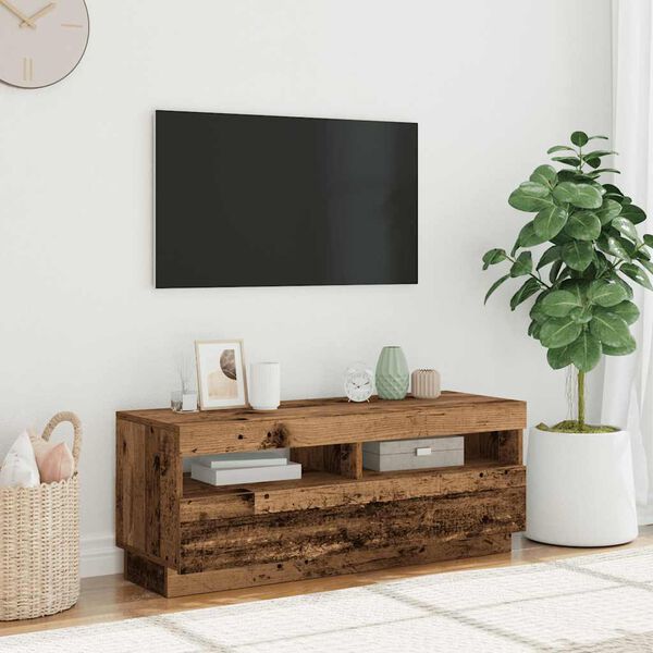 vidaXL TV skapītis ar LED lampiņām, 100x35x40 cm, inženierijas koks