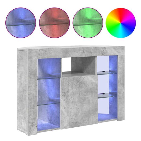 vidaXL Stūra LED TV skapītis Betona pelēks 100x40x68cm