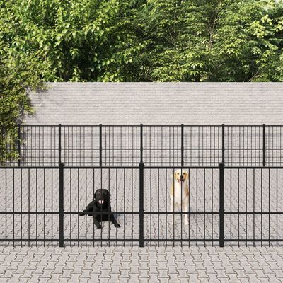 vidaXL suņu voljērs, 60,22 m², tērauds