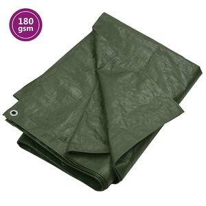 vidaXL brezenta pārklājs, 180 g/m&sup2;, 2x3 m, zaļ&scaron;, HDPE
