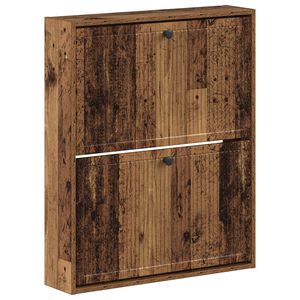 vidaXL Sienā piestiprināms apavu skapis EDE 71 x 17 x 86 cm Vecs koks
