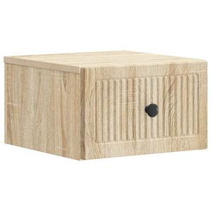 vidaXL Sienā stiprināms nakts skapis Sonomas ozols 33 x 34,5 x 20 cm