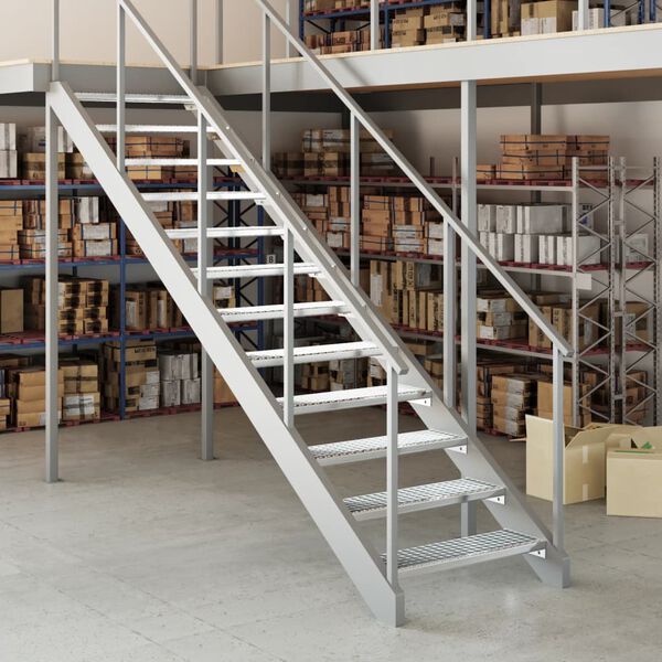 vidaXL režģa pakāpiens, 80x24x7 cm, cinkots tērauds