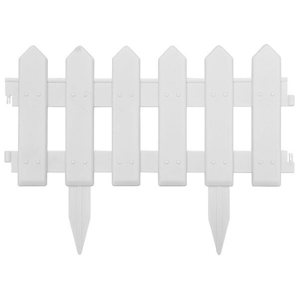 vidaXL zāliena apmales, 25 gab., baltas, 10 m, PP