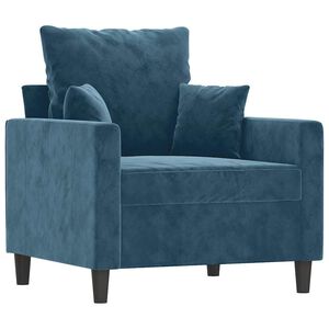 vidaXL atpūtas krēsls, zils, 60 cm, samts