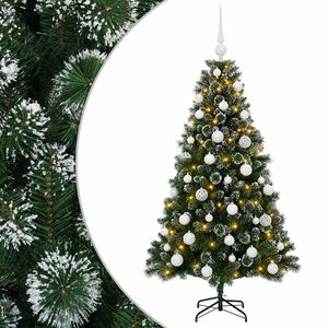vidaXL Mākslīgā Ziemassvētku egle ar bumbiņu 120 cm 150 LED