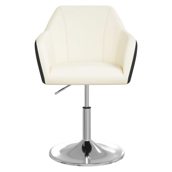 vidaXL virtuves krēsli, 2 gab., balti ar melnu, mākslīgā āda