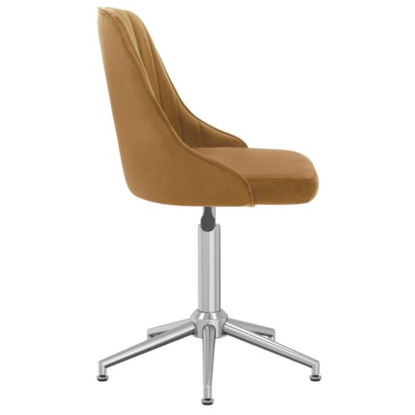 vidaXL grozāmi virtuves krēsli, 4 gab., brūns samts