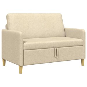 vidaXL Sofas ar uzglabā&scaron;anu Krēmkrāsa 122 x 78 x 87 cm Poliesters