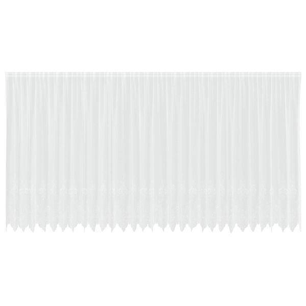 vidaXL Mežģīņu aizkars ar aizkariem Balts 245 x 750 cm Poliesters