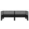 vidaXL izvelkama gulta, melna, priedes masīvkoks, 2x(90x200) cm