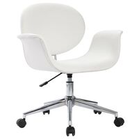 vidaXL biroja krēsls, balta mākslīgā āda