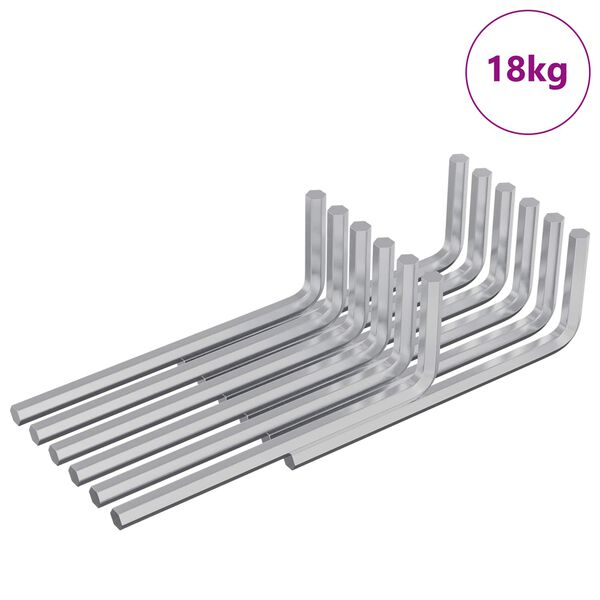 vidaXL Se&scaron;u stūru atslēga 4675 pcs Sudraba 32 x 86 mm Tērauds