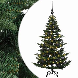 vidaXL Mākslīgā Ziemassvētku egle ar bumbiņu 120 cm 150 LED