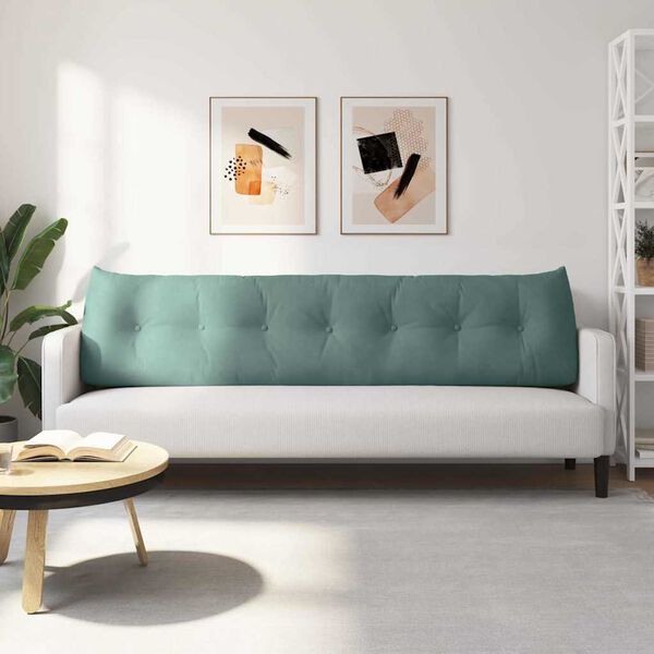 vidaXL Atpakaļ spilvens Jūras zaļa 200 x 24 x 50 cm Samts