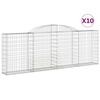 vidaXL arkveida gabiona grozi, 10gb., 300x30x100/120cm, cinkota dzelzs