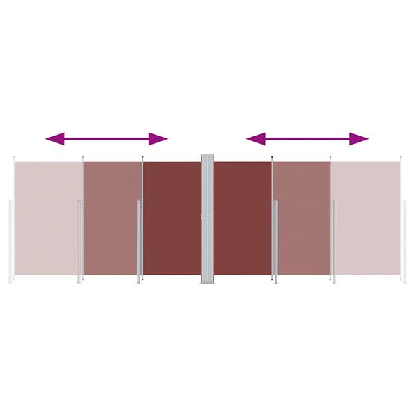 vidaXL izvelkama sānu markīze, brūna, 200x600 cm