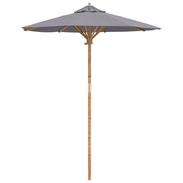 vidaXL Dārza parasols Tum&scaron;i pelēks &Oslash; 270 x 260 cm Bambuss