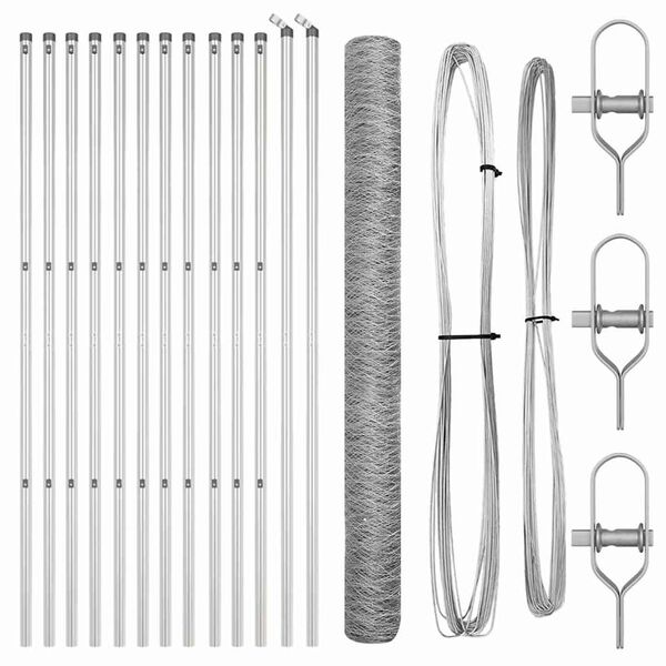 vidaXL Žoga āķis Sudraba 25 x 1,6 m (36 mm siets) Tērauds