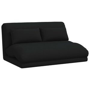 vidaXL Regulējams grīdas krēsls Melns Audums