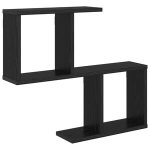 vidaXL Sienas plaukts Melns ozols 60 x 12 x 50,5 cm Inženierijas koks