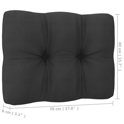 vidaXL 2-vietīgs dārza dīvāns ar matračiem, melns priedes masīvkoks