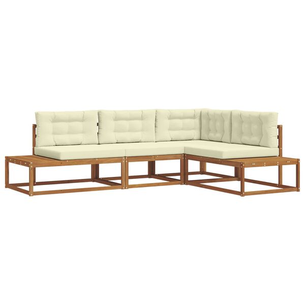 vidaXL Āra dīvānu komplekts 4 Gabals Dabisks un krējuma